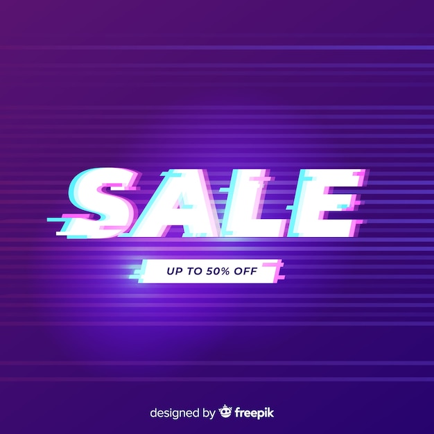 Free Vector glitch sale banners