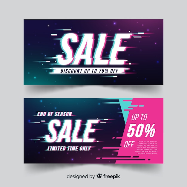 Glitch sale banners