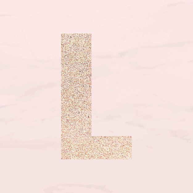 Glitter capital letter L sticker vector