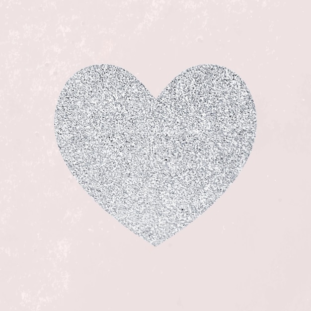 Glitter heart sticker vector