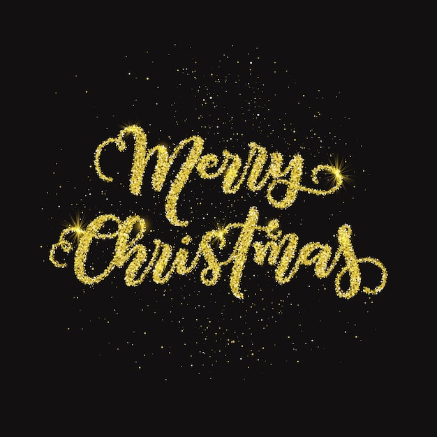 Glitter merry christmas background 