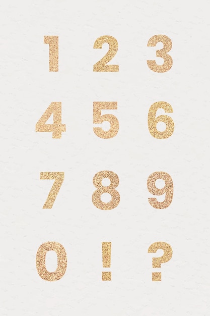 Free vector glitter number and character collection vector