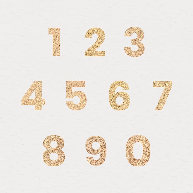 Free Vector glitter number collection vector