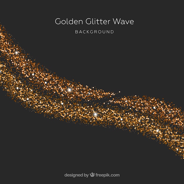 Glitter wave background in golden style