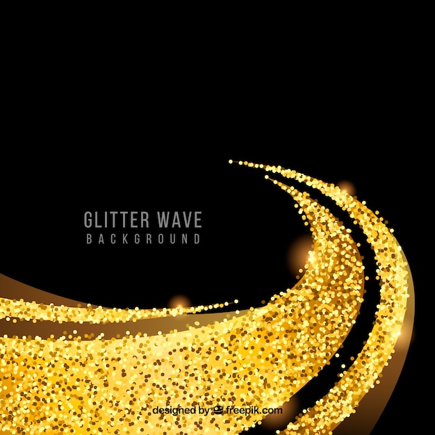 Glitter wave background in golden style