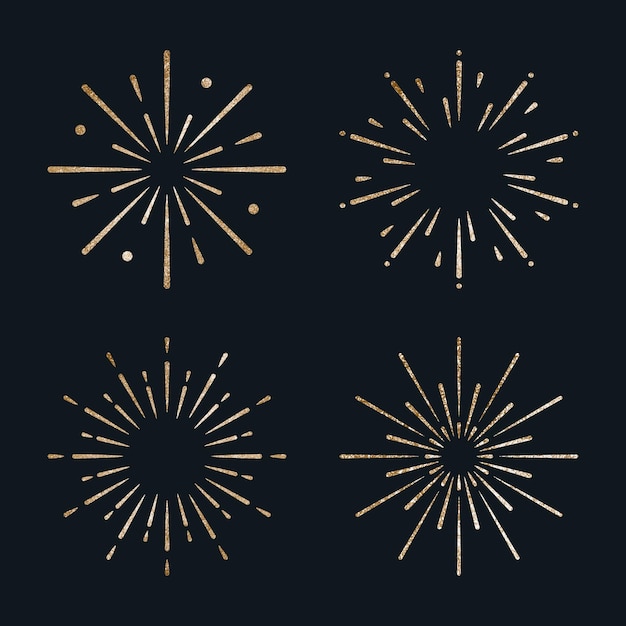 Free Vector glittery festive gold fireworks vector