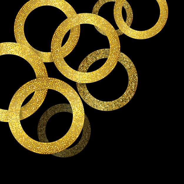 Glittery gold circles background 