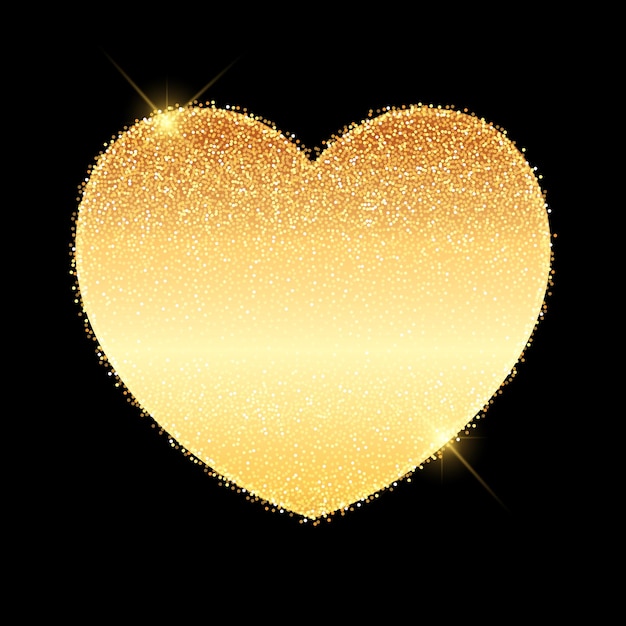 Free vector glittery gold valentines day heart background