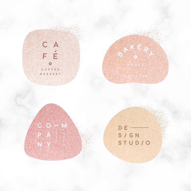 Glittery logo set