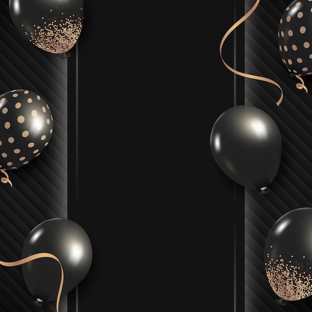 Free vector glitz party balloons frame design vector