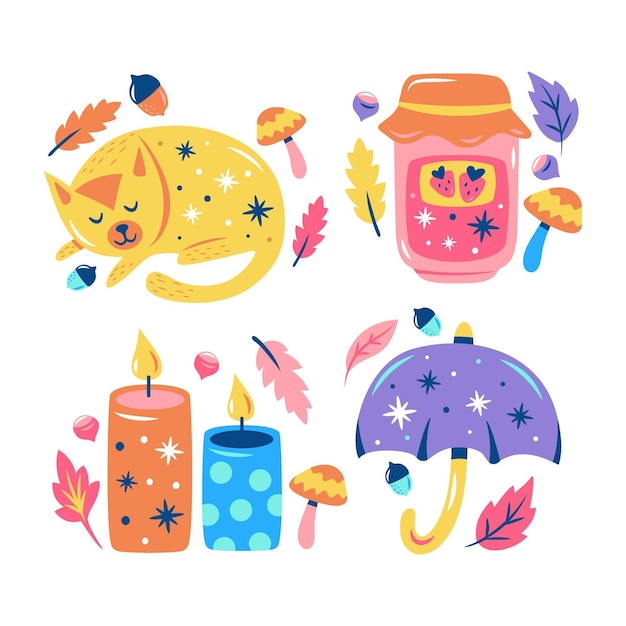 Glitzy autumn stickers collection