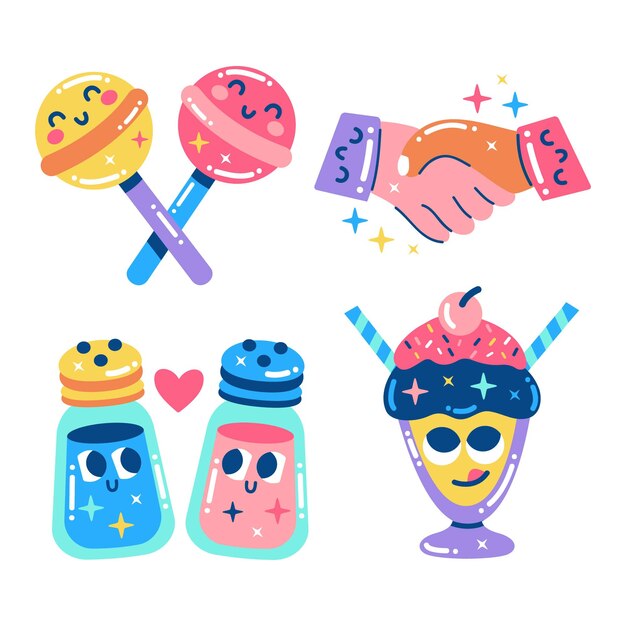 Glitzy best friends stickers collection