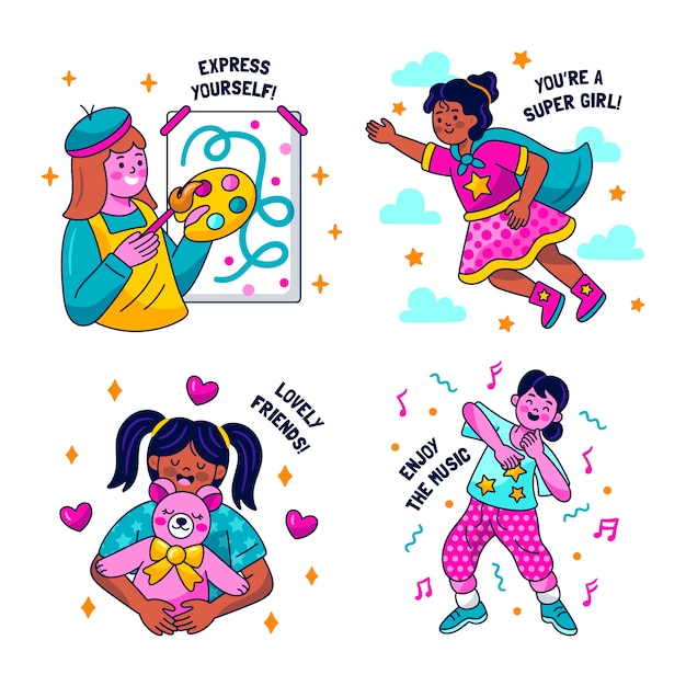 Glitzy feminine stickers collection