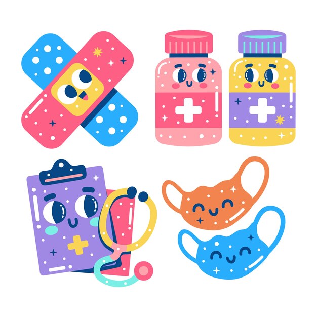 Glitzy medical and health stickers