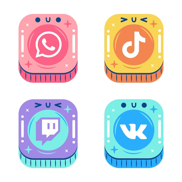 Glitzy social media app sticker