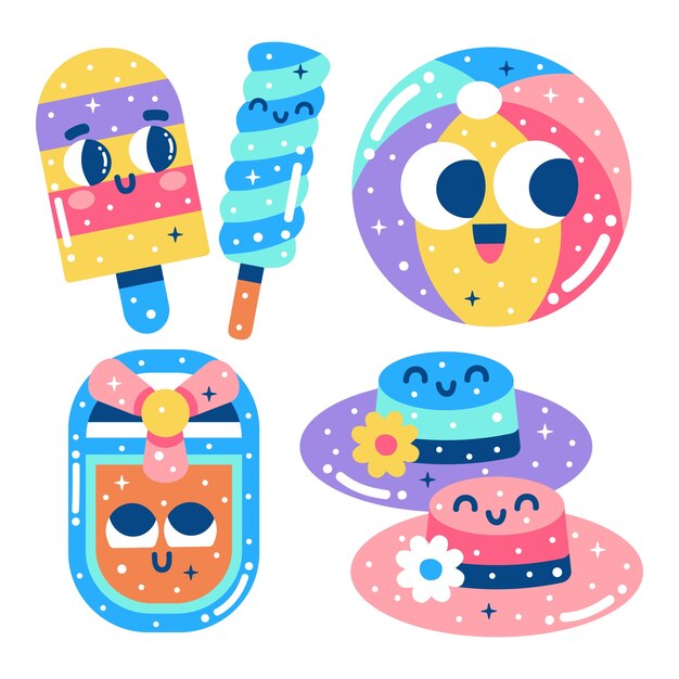 Glitzy summer sticker set