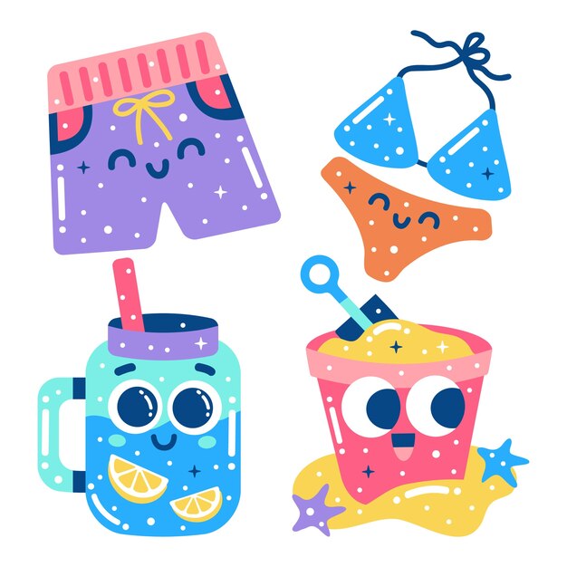 Glitzy summer sticker set