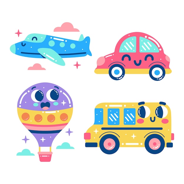 Glitzy transport sticker collection