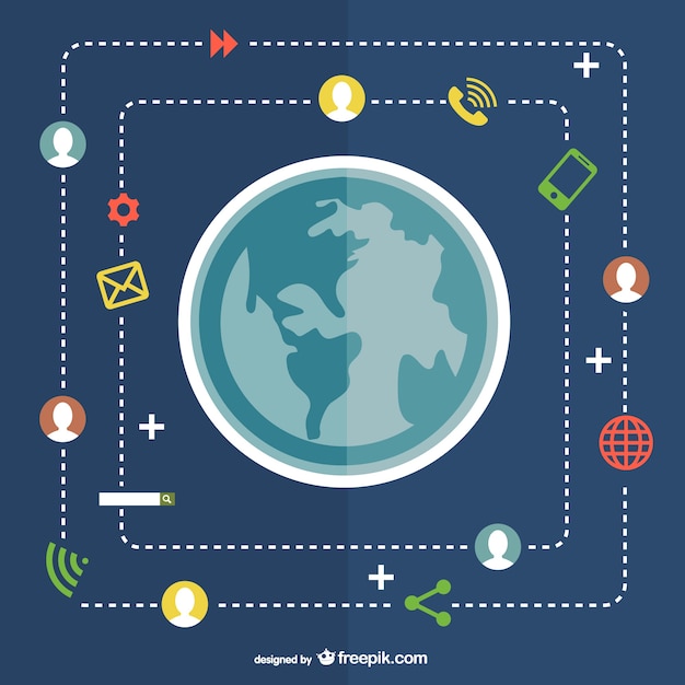 Free Vector global communication concept