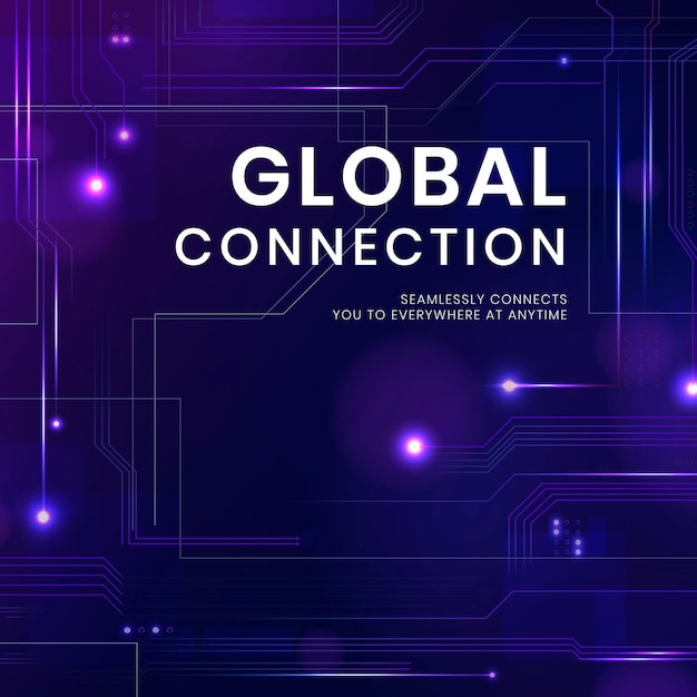 Global connection technology template with digital background