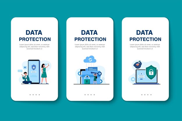 Global data security, personal data security, cyber data security online concept illustration, Internet security or information privacy & protection.