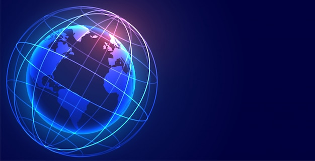 Global digital earth network connection technology background