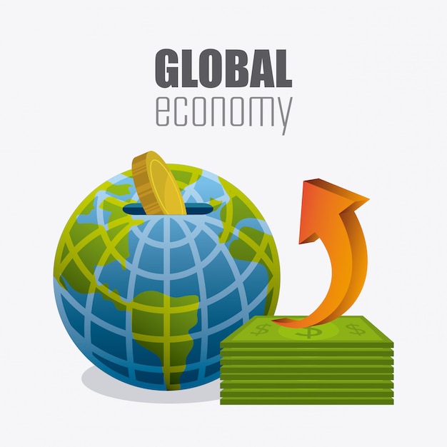 Free Vector global economy, money and business