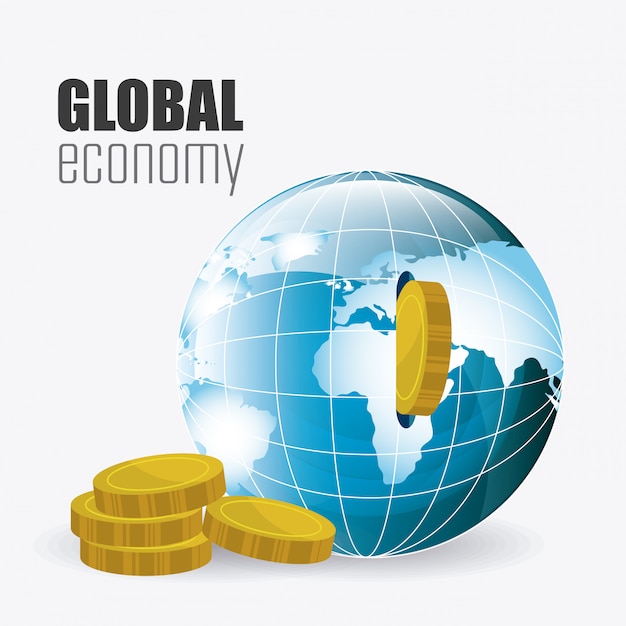 Free vector global economy, money and business