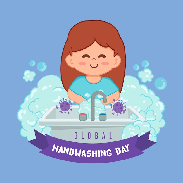 Free Vector global handwashing day concept