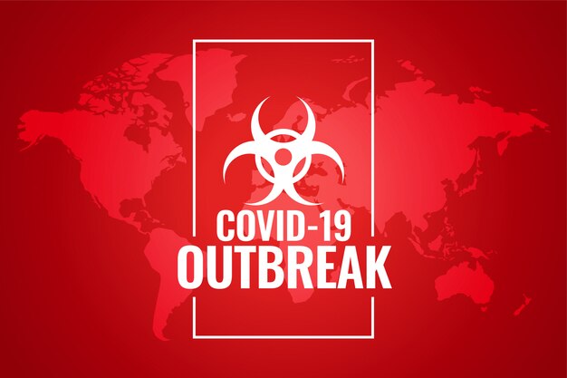 Global novel corobavirus outbreak red background design