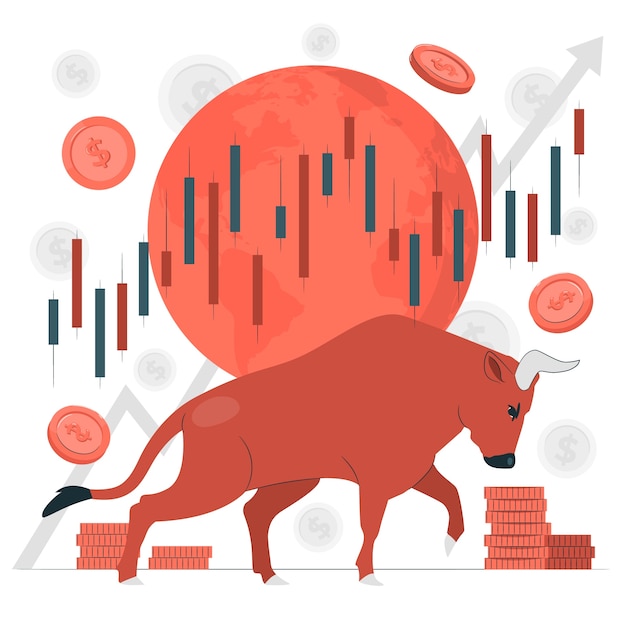 Free Vector global stock market concept illustration