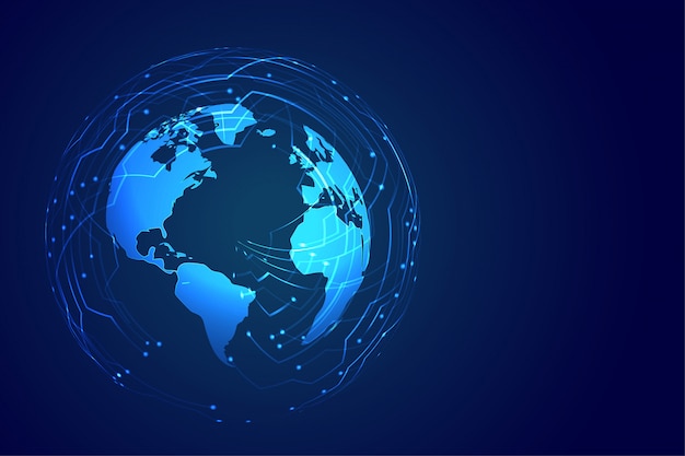 Global technology background with circuit diagram