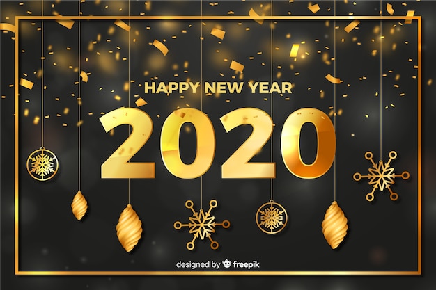 Globes and stars new year 2020