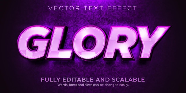 Glory text effect, editable shiny and elegant text style