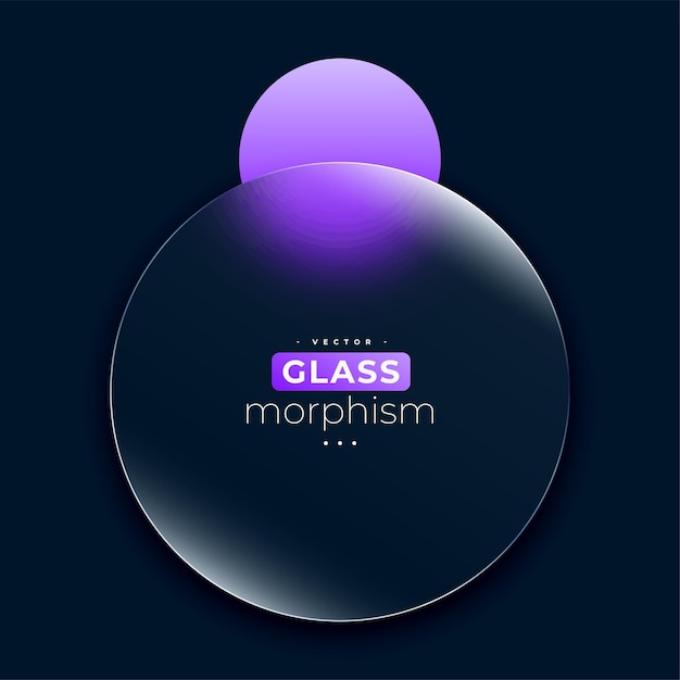 Glossy glass morphism with reflection effect for modern info card