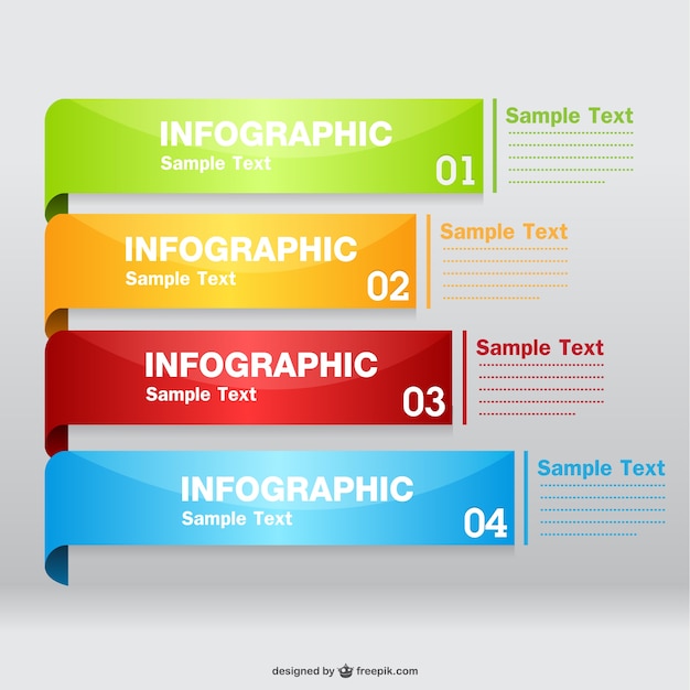 Free Vector glossy labels infographic