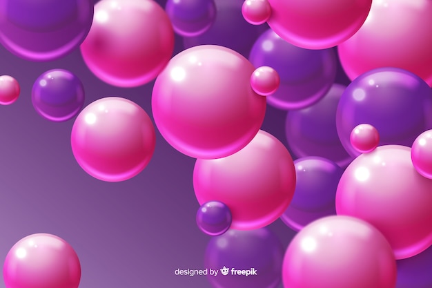 Glossy plastic spheres realistic background