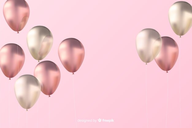 Glossy realistic tridimensional balloon background