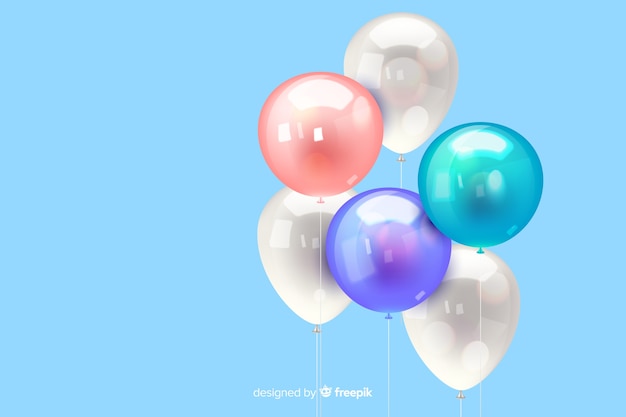 Glossy realistic tridimensional balloon background