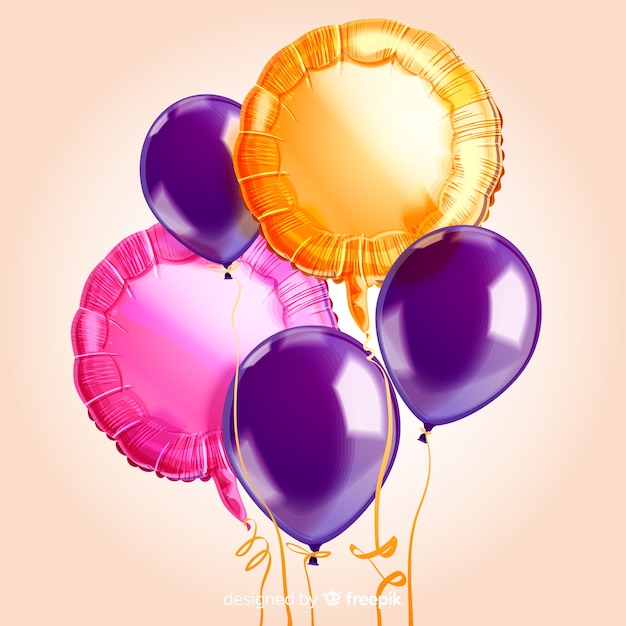 Glossy realistic tridimensional balloon background