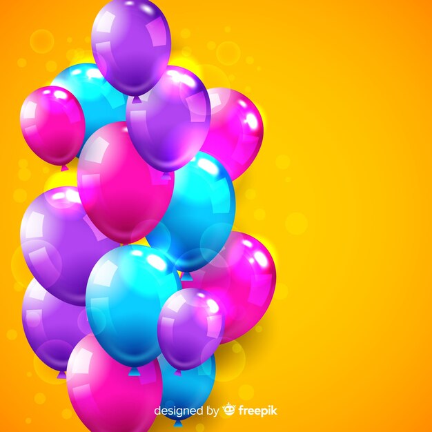 Glossy realistic tridimensional balloon background