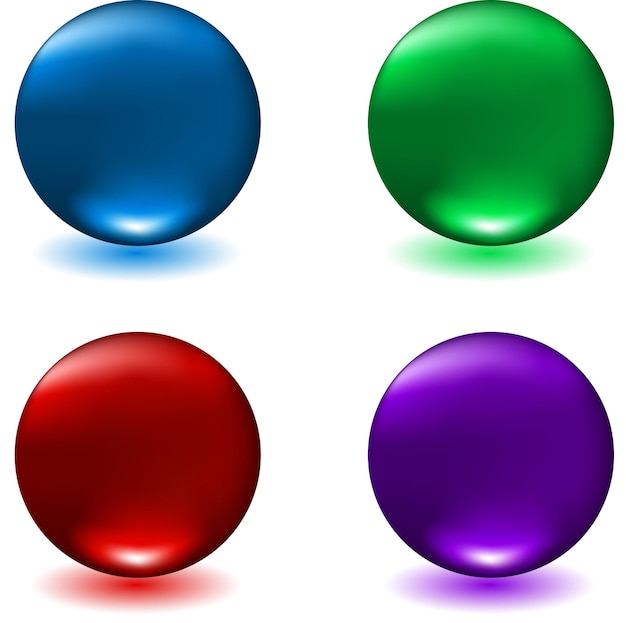 Free Vector glossy spheres in four different colours