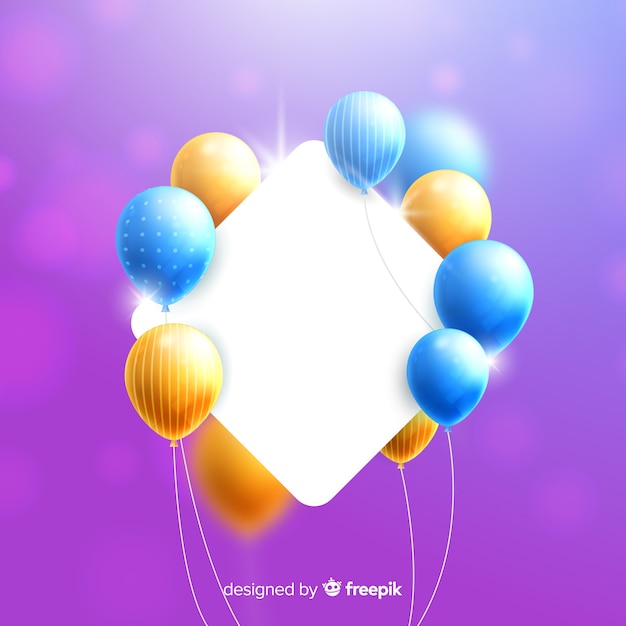 Glossy tridimensional balloon background with blank banner