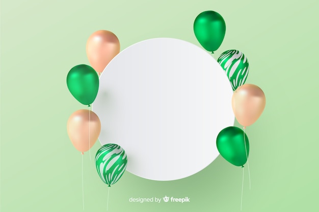 Glossy tridimensional balloon background with blank banner