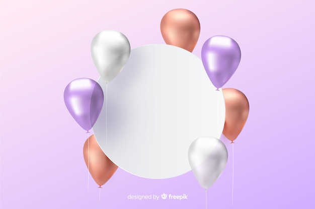 Glossy tridimensional balloon background with blank banner