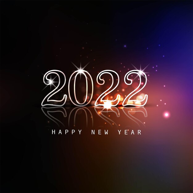 Glowing 2022 new year text colorful card background