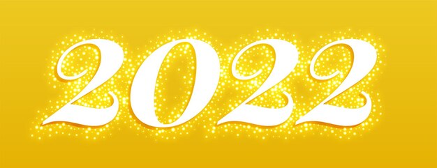 Glowing 2022 sparkling new year text effect banner design