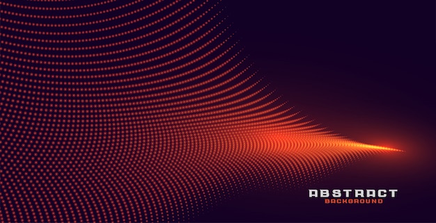 Glowing abstract orange particle wave background