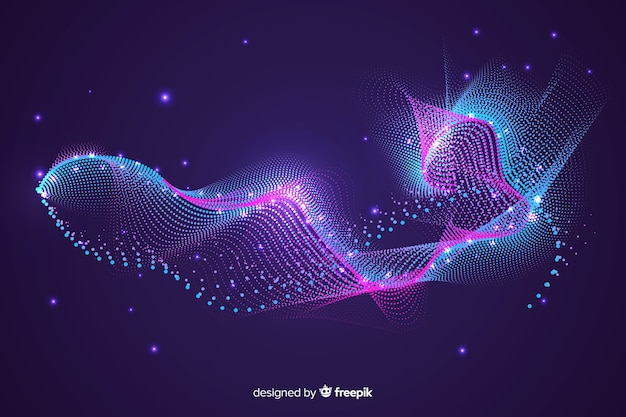 Free Vector glowing abstract shape of particles background