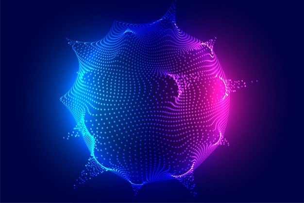 Free Vector glowing digital particle sphere technology background